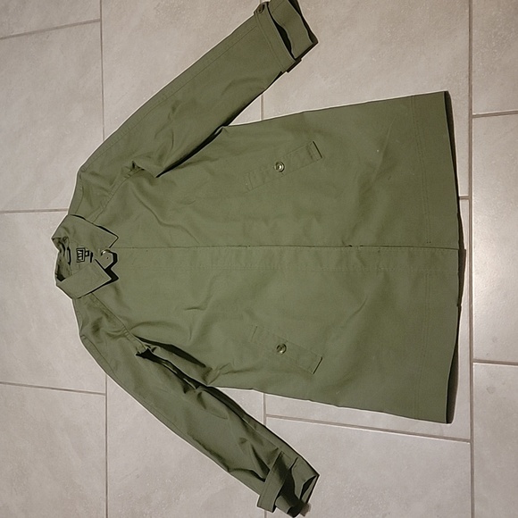 GAP Womens's Mac Trench Coat. Unlined. Military Green. NWT. Large Tall - Picture 1 of 9